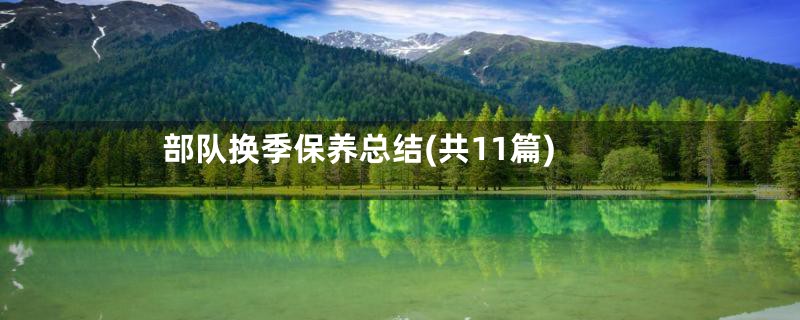 部队换季保养总结(共11篇)