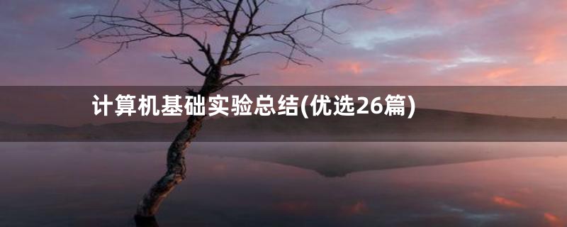 计算机基础实验总结(优选26篇)