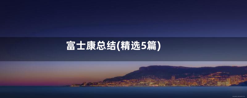 富士康总结(精选5篇)