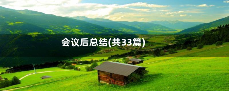 会议后总结(共33篇)