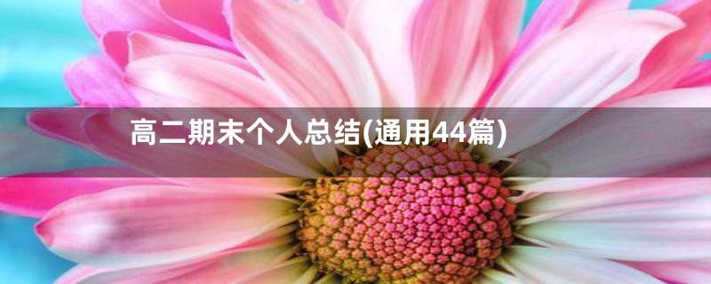 高二期末个人总结(通用44篇)