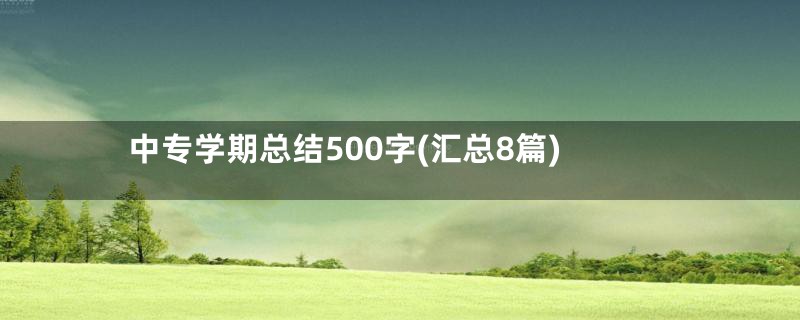 中专学期总结500字(汇总8篇)