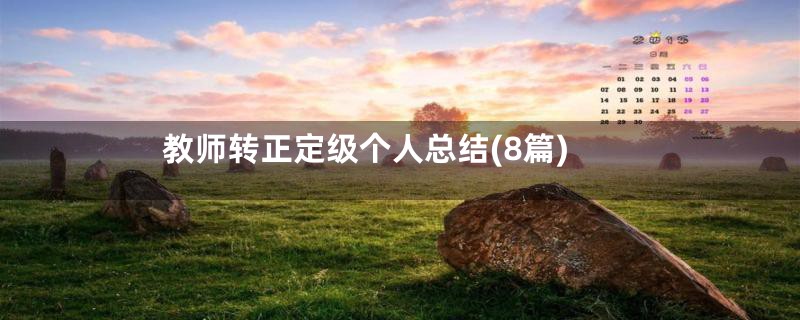 教师转正定级个人总结(8篇)