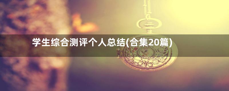 学生综合测评个人总结(合集20篇)