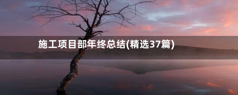 施工项目部年终总结(精选37篇)