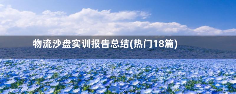 物流沙盘实训报告总结(热门18篇)