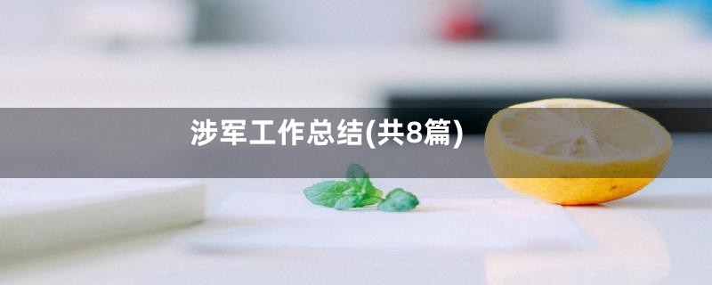 涉军工作总结(共8篇)