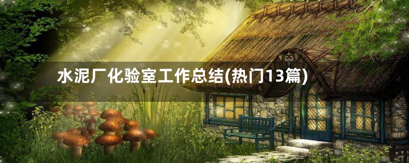 水泥厂化验室工作总结(热门13篇)