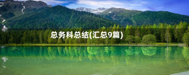 总务科总结(汇总9篇)