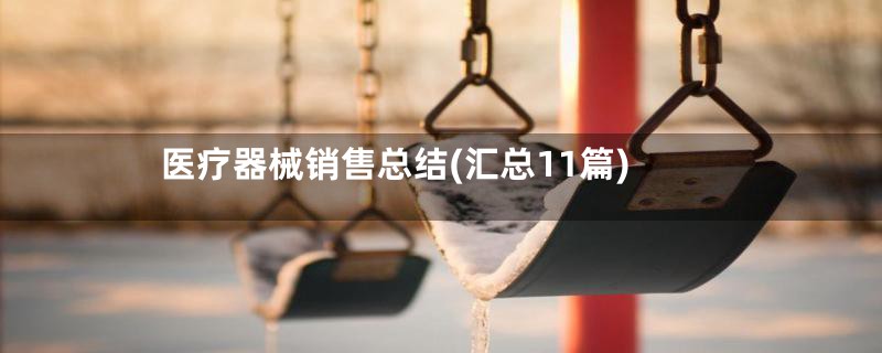 医疗器械销售总结(汇总11篇)