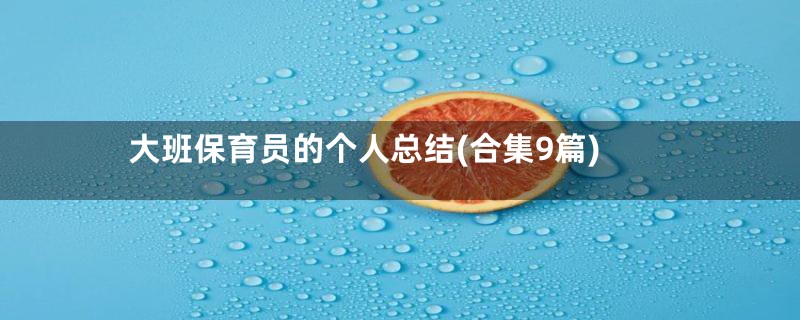 大班保育员的个人总结(合集9篇)