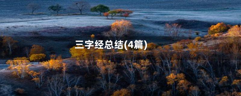 三字经总结(4篇)
