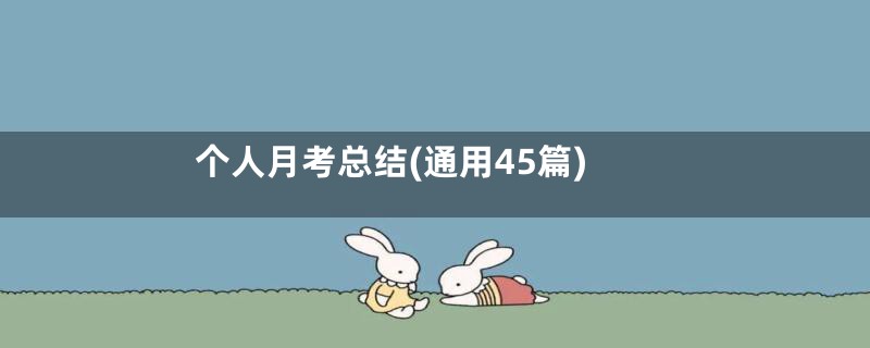 个人月考总结(通用45篇)