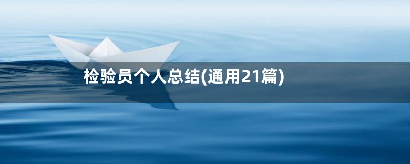 检验员个人总结(通用21篇)