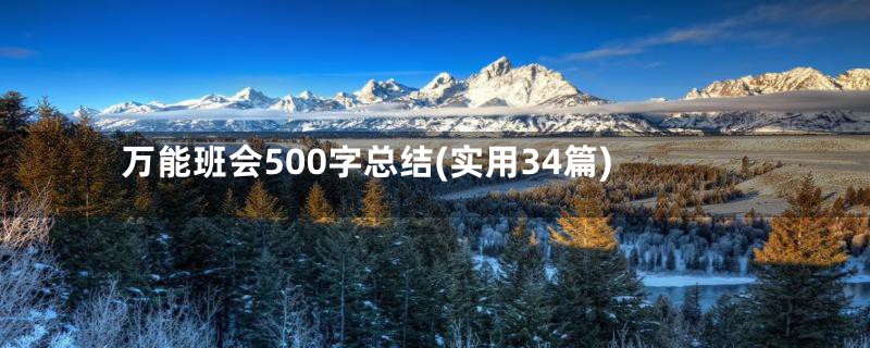 万能班会500字总结(实用34篇)
