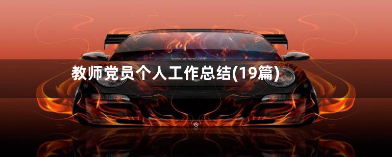 教师党员个人工作总结(19篇)