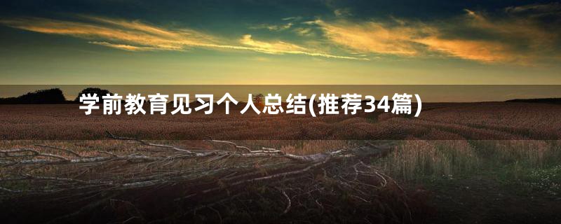 学前教育见习个人总结(推荐34篇)