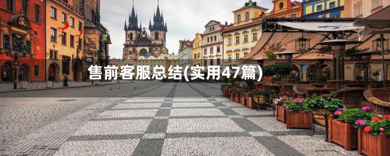 售前客服总结(实用47篇)