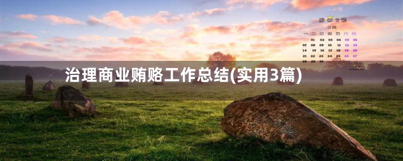 治理商业贿赂工作总结(实用3篇)