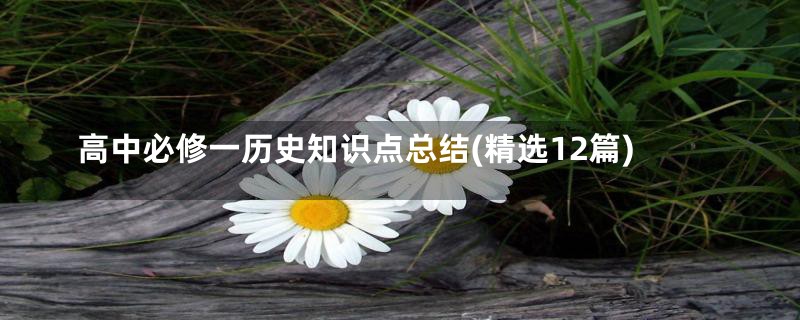 高中必修一历史知识点总结(精选12篇)