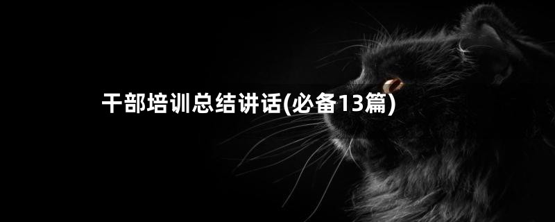 干部培训总结讲话(必备13篇)