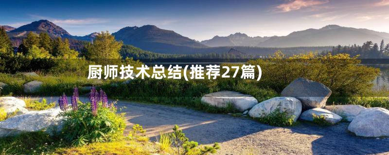 厨师技术总结(推荐27篇)