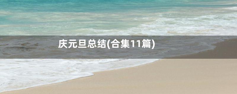 庆元旦总结(合集11篇)