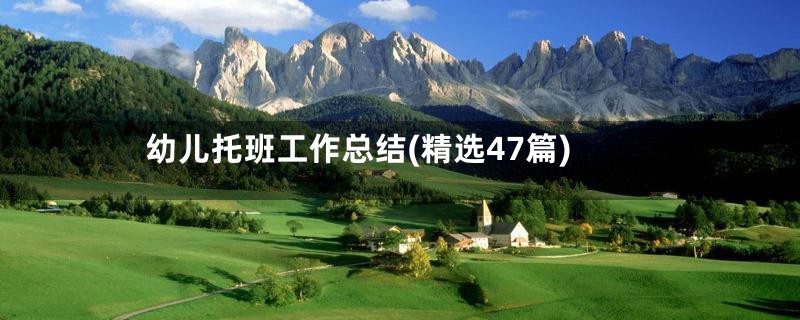 幼儿托班工作总结(精选47篇)