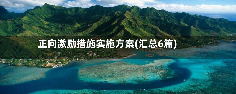 正向激励措施实施方案(汇总6篇)
