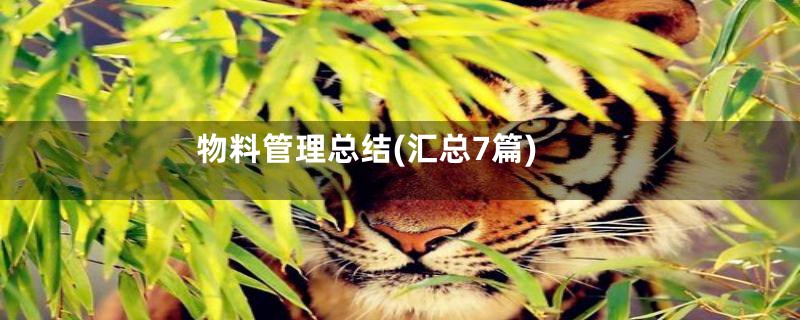 物料管理总结(汇总7篇)