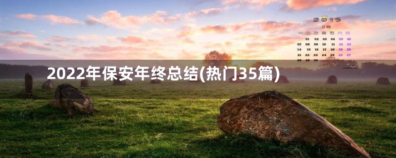 2022年保安年终总结(热门35篇)