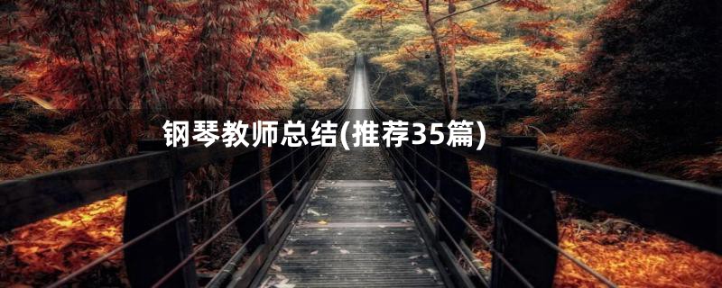 钢琴教师总结(推荐35篇)