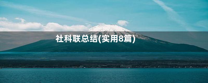 社科联总结(实用8篇)