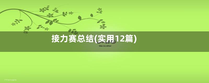 接力赛总结(实用12篇)