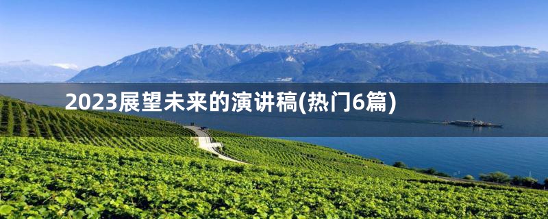 2023展望未来的演讲稿(热门6篇)