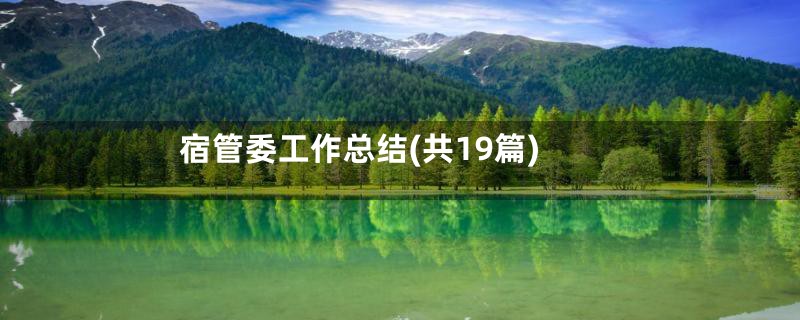 宿管委工作总结(共19篇)