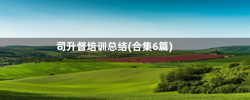 司升督培训总结(合集6篇)