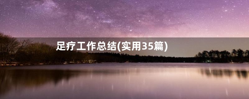 足疗工作总结(实用35篇)