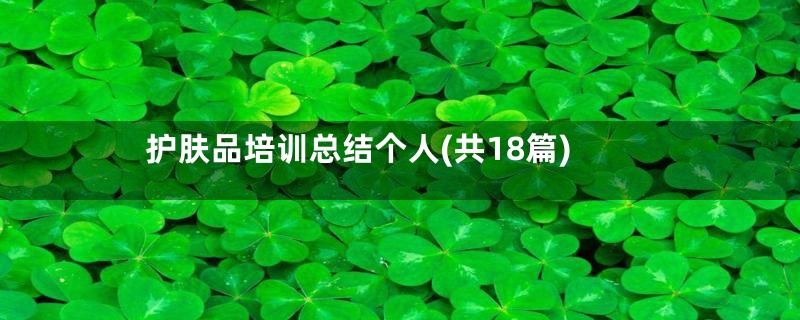 护肤品培训总结个人(共18篇)