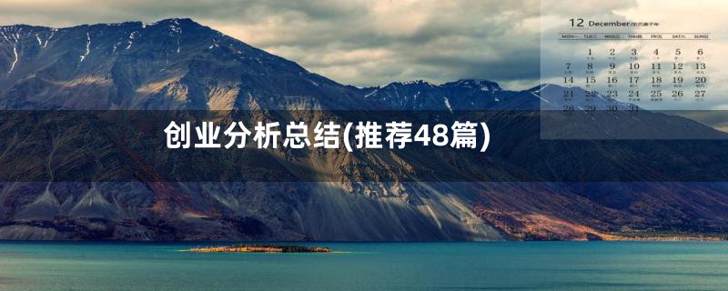 创业分析总结(推荐48篇)