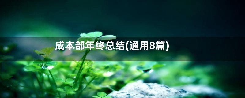 成本部年终总结(通用8篇)