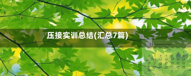 压接实训总结(汇总7篇)