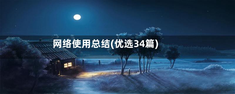 网络使用总结(优选34篇)