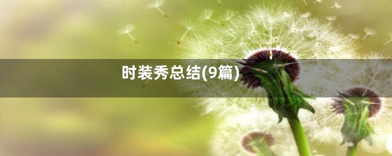 时装秀总结(9篇)