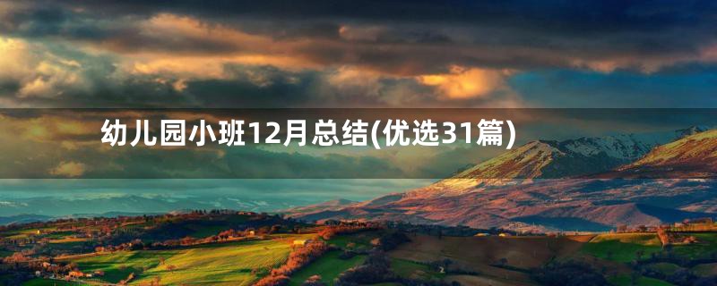 幼儿园小班12月总结(优选31篇)