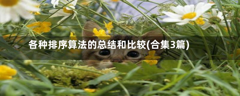 各种排序算法的总结和比较(合集3篇)