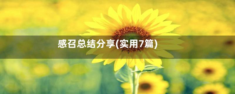感召总结分享(实用7篇)