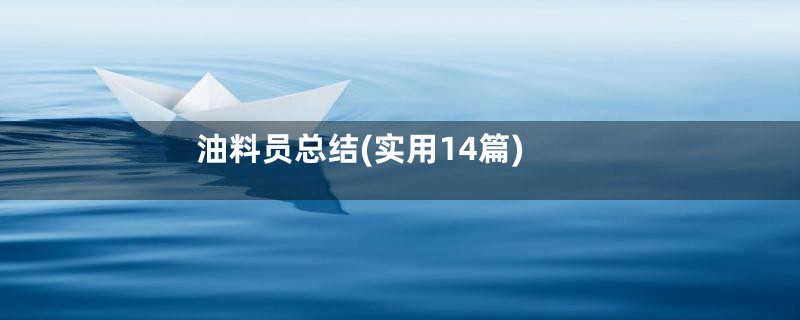 油料员总结(实用14篇)