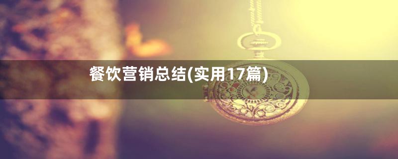 餐饮营销总结(实用17篇)