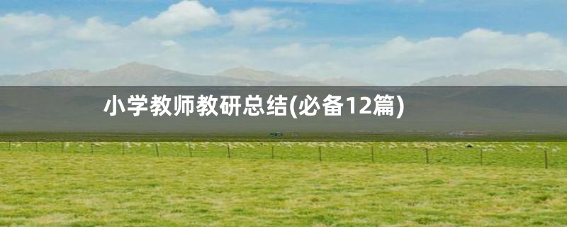 小学教师教研总结(必备12篇)